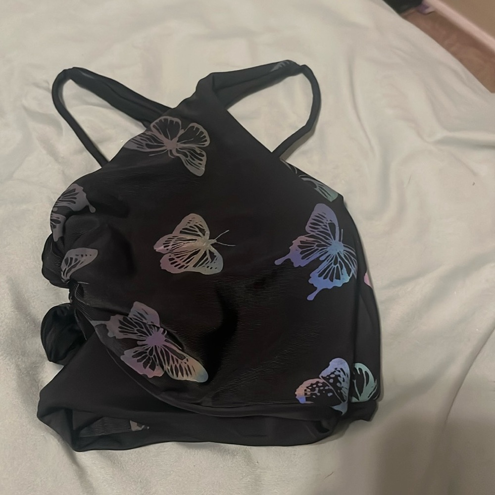 Holographic Butterfly Rave Top